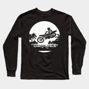 Tropical Motocross with Grunge Effect Long Sleeve T-Shirt